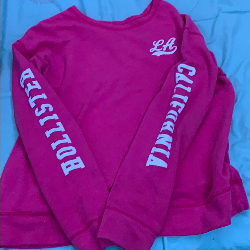 pink hollister crew neck